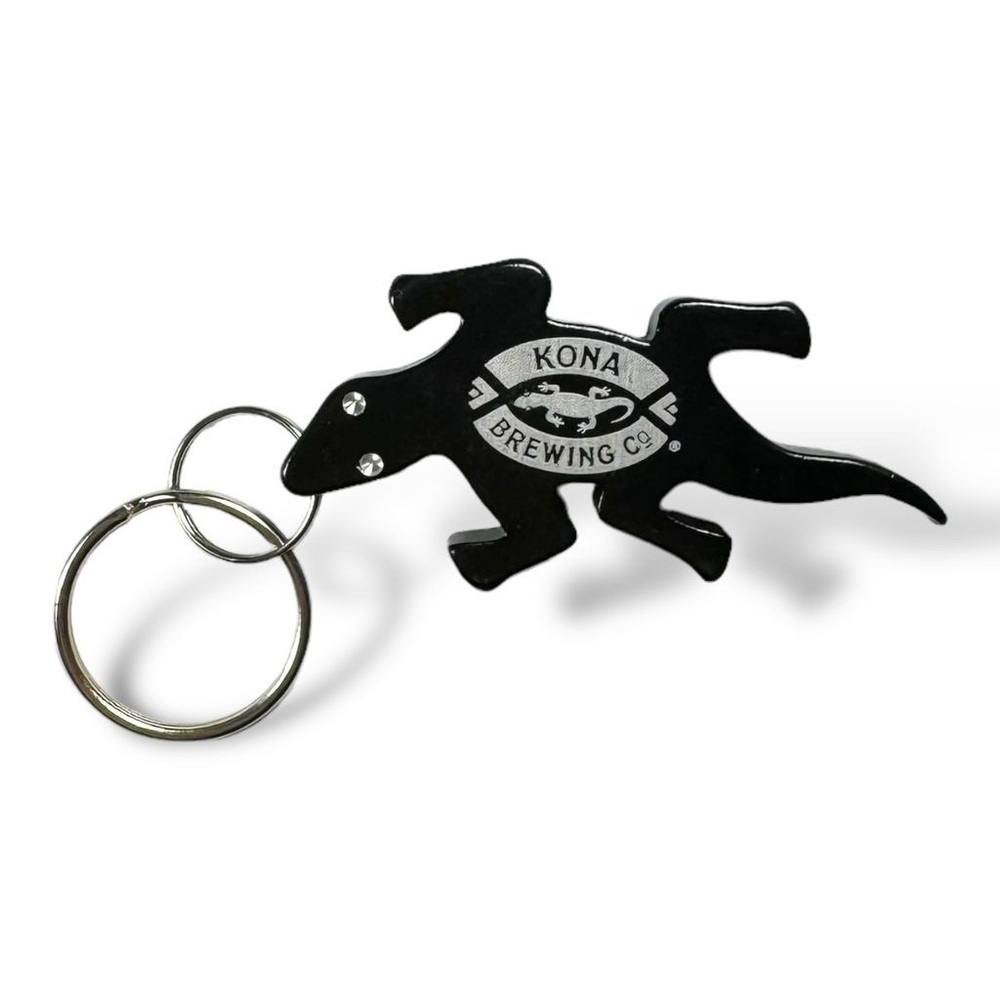 Kona Brewing Black Gecko Metal Keychain Bottle‎ Opener Lizard Unisex Men Women